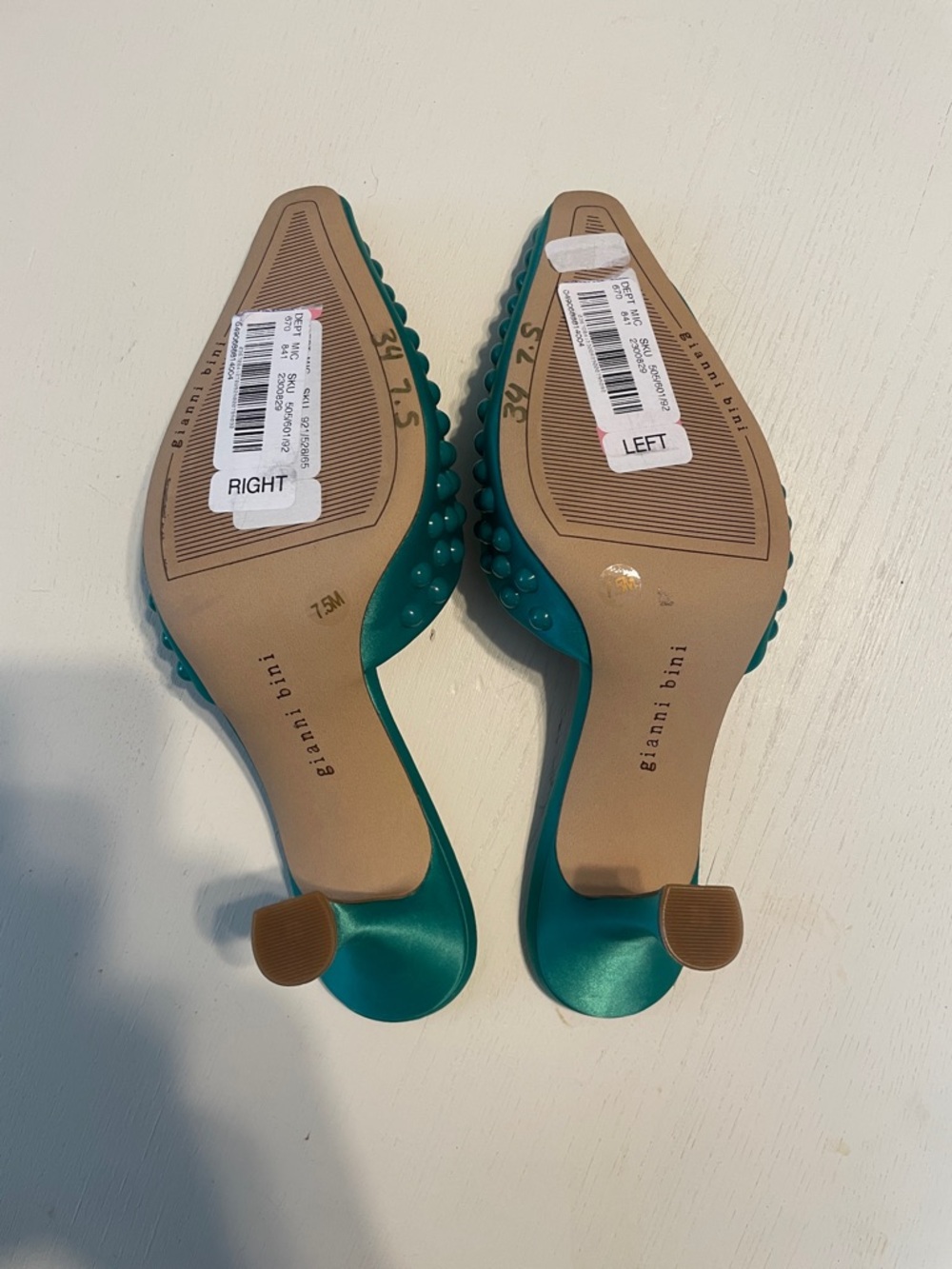 New Gianni Bini Studded Mule Heels size 7.5 - Picture 8 of 9